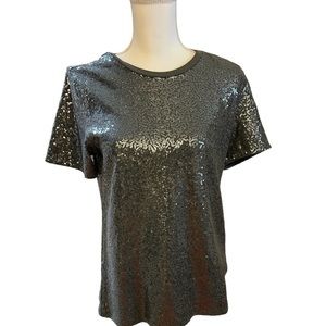 DKNY FRONT AND BACK SEQUIN TEE